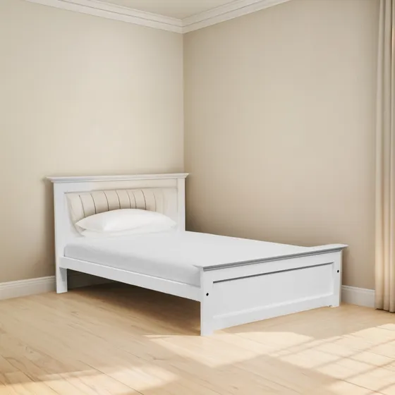 Cama De 2 Plazas Linea Americana Matrimonial Laqueda Blanca