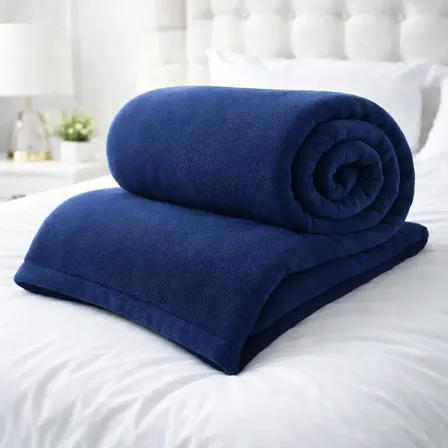 Cobertor Manta Macio Inverno Toque Aveludado Azul Marinho Liso 780 G Azul-marinho