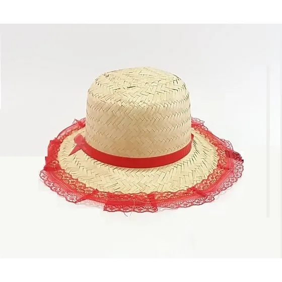 Kit 12 Chapéu Palha C/ Renda Festa Junina Promoção Atacado