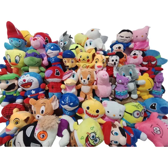 Animais De Pelucia Personagens Grua Atacado - Kit Com 10