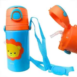 Buba Garrafa Infantil Buba 450ml Aluminio Canudo Silicone Antivazamen