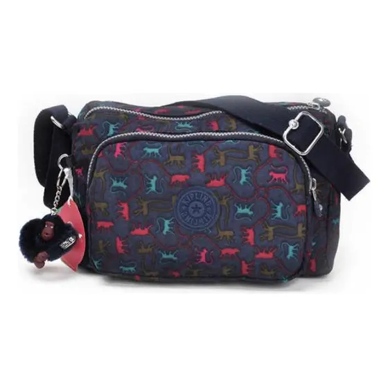 Cartera Bandolera Kipling Negra Mono De Colores Modelo S