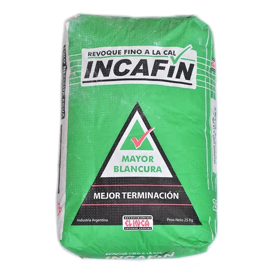 Revoque Fino A La Cal Incafin X 25 Kg Interior Y Exterior