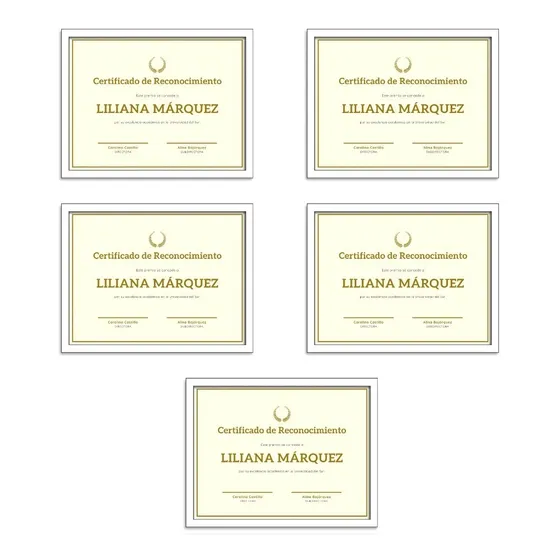 Marcos Tamaño Carta P/diplomas-reconocimientos Set 5 Piezas