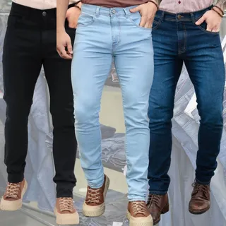 Kit 3 Calças Jeans Masculinas Lycra 38 Ao 48 Linha Premium Kit 3 Calças Jeans Masculinas Lycra 38 Ao 48 Linha Premium