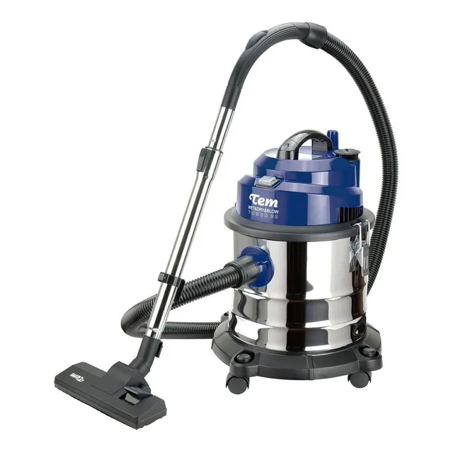 Aspiradora industrial De tacho Tem T1PASPYA6008 20L azul y acero inoxidable 220V