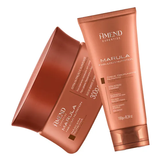 Kit Máscara + Creme Disciplinante Marula Fabulous Amend 180g