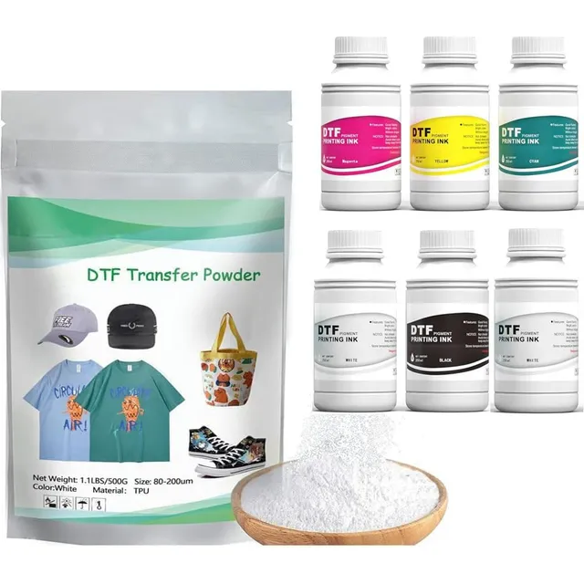Set De Tinta Y Polvo Dtf Procoloredfun 1500 Ml Y 6 X 250 Ml
