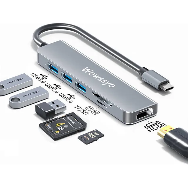 Hub Usb Tipo C Adaptador 4k Hdmi Usb 3.0 Para Portátiles