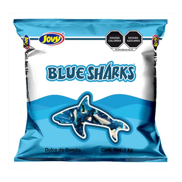 Gomitas De Tiburon Sabor Mora Azul Blue Sharks Jovy De 1kg