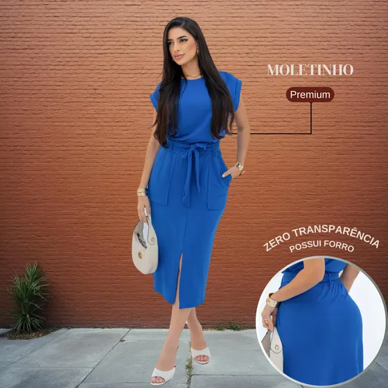 Conjunto Moletim Saia Midi Blusa Alongada Despojada Soltinho