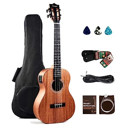 Ukulele Eléctrico Barítono Cb402, Todo De Madera De C...