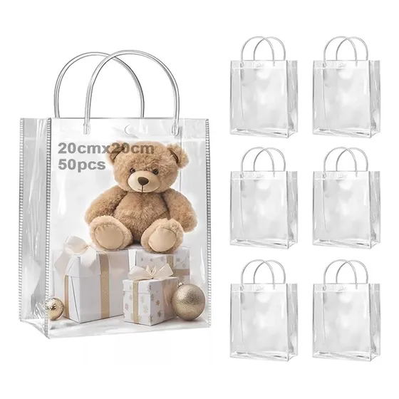 50 Sacolas De Presente Com Sacola De Presente Transparente P
