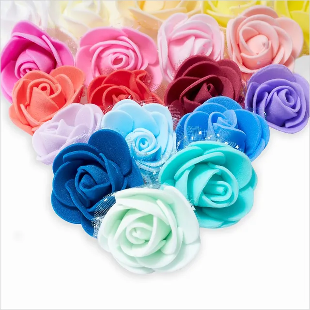 Flores Artificiales De Goma Eva Con Tul 3,5cm Sin Cabo X90u