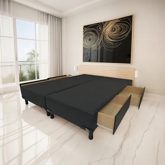 Cama Con 4 Cajones, 2 Plazas 160 X 200 Cm Entrega Sin Cargo*