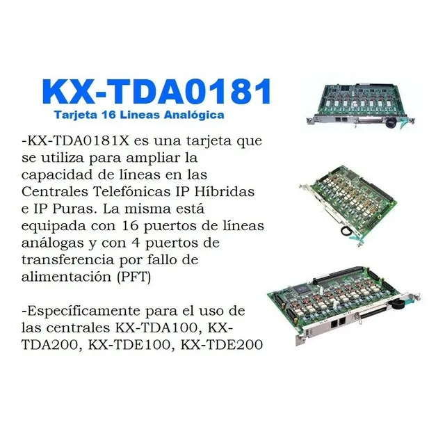 Tarjeta 16 Lineas Analogicas Kx-tda0181 Panasonic Kx-tda100