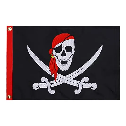 Flagwin Bandera Pirata, Bandera Jolly Roger De 12 X 18, Con