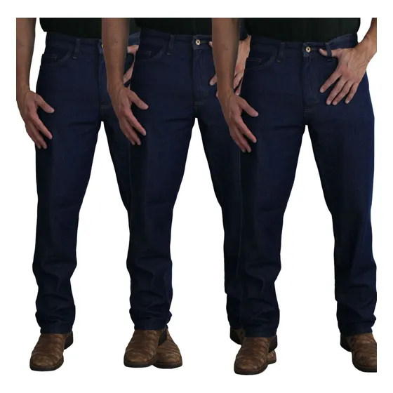 Kit 3 Calças Jeans Masculina Trabalho 100% Algodão Mzoco