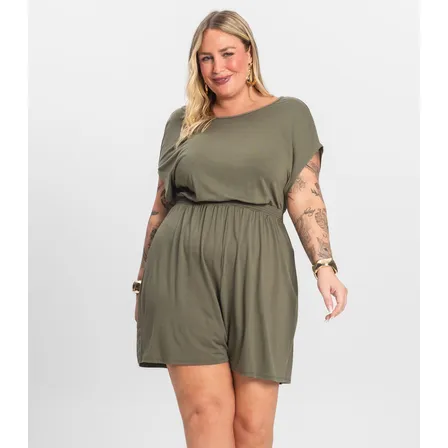 Macaquinho Feminino Malha Visco Infinita Cor Verde