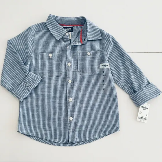 Oshkosh. Moderna Camisa A Rayas Para Ninos.original Usa