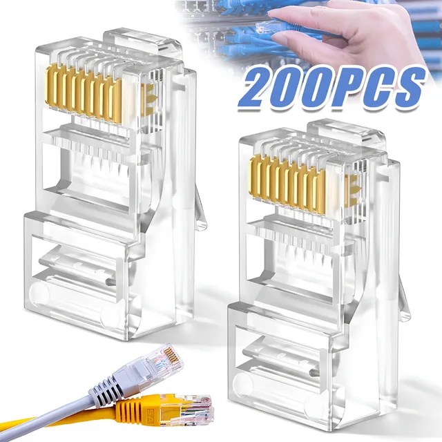 Plug Conector Rj45 Para Cable Red Utp Cat 5e 200 Piezas