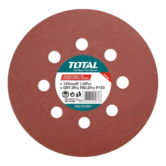 Lija Circular 125 Mm Total X 5 Unidades Grano 80/120 Cantidad De Granos 2