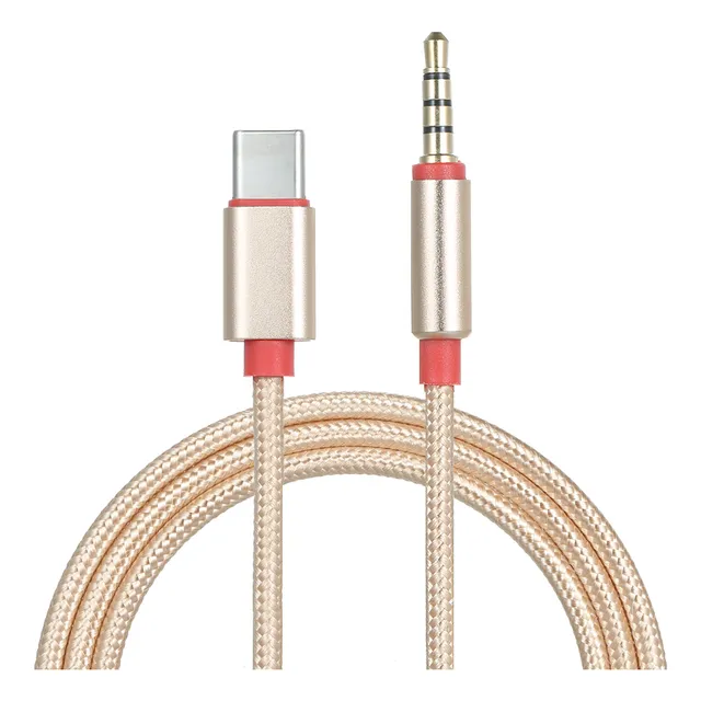 Cabo Usb-c Para O De 3,5 Mm, Cabo Adaptador Dourado De 3,12