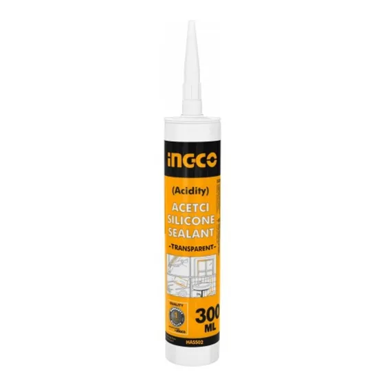 Silicona Acida Transparente Pomo 300ml Ingco Hass02 - Tyt