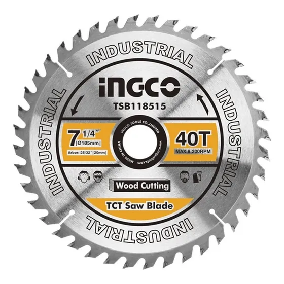 Disco De Sierra Circular Industrial Madera 40t 185mm