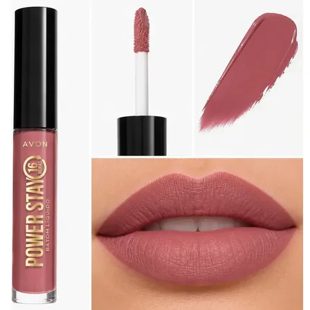 Batom Avon Power Stay Líquido Matte 16h - Nude Malva