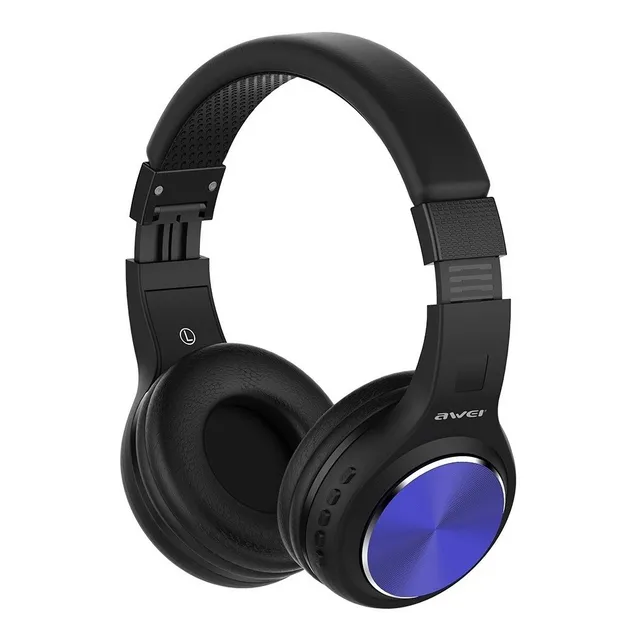 Manos Libres Y Audifono Bt Plegable Ranura Sd Awei A600bl Bl