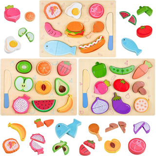 Juego De Comida De Madera Para Cortar Frutas Y Verduras, 29 Juego De Comida De Madera Para Cortar Frutas Y Verduras, 29