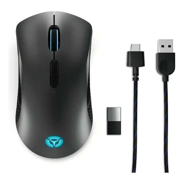 Ratón inalámbrico para juegos Lenovo Legion M600 Rgb de 16.000 Dpi, color negro