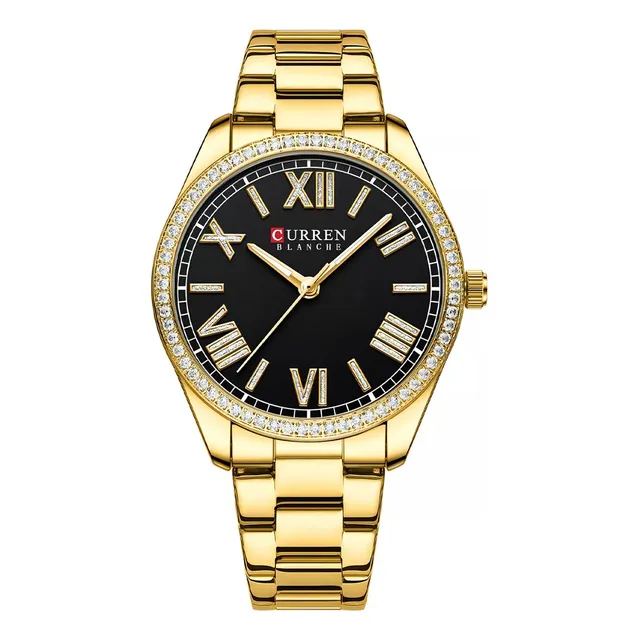 Reloj Curren 9088 Mujer Bisel Con Diamantes Pulsera De Acero