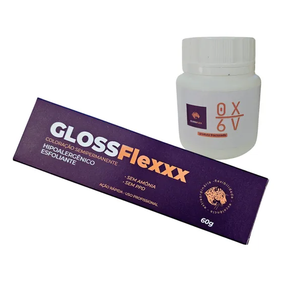 Tintura Cabelos Brancos Gloss Flexxx 1un Com Revelador 6v