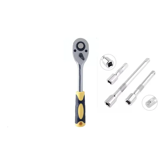 Kit De Extensor Prolongador Chave Catraca Reversível 1/2 Pol