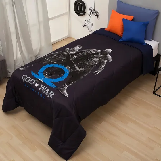 Cubrecama God Of War Ragnarok Playstation Ropa De Cama Unica