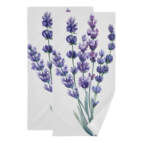 Pnyoin Toalla Mano Acuarela Flor Lavanda Suave Absorbente