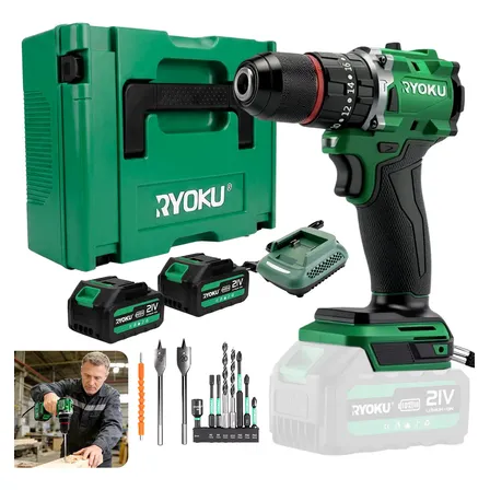 Parafusadeira Furadeira Impacto Brushless 13mm 21v 2 Bateria Verde-musgo 127/220v