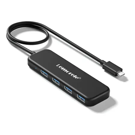 Lemorele Tc41 Type C Hub Adapter 4 In 1 Usb-a 3.0*4 5gbps Preto