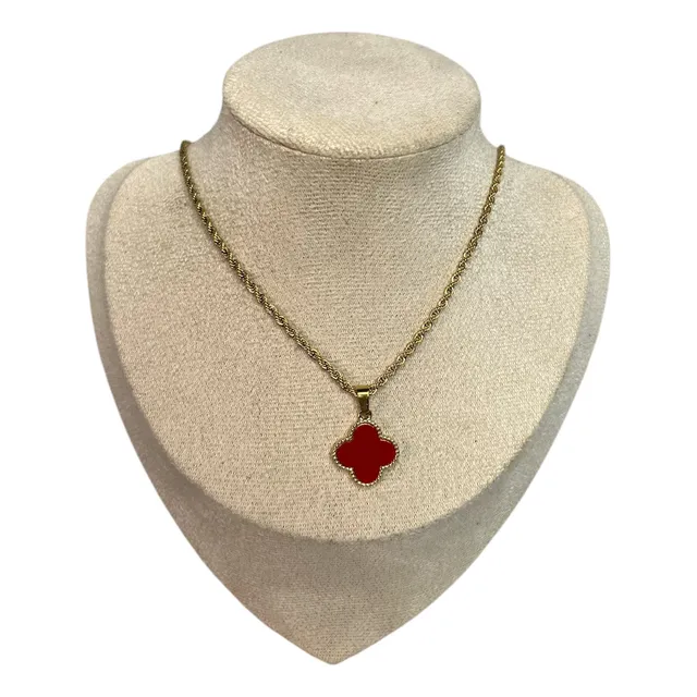 Collar Cadena Con Dije De Trebol Tipo Van Cleef