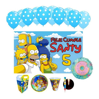 Los Simpson Kit 20 Niños Fiesta Vasos Platos Caja Globos Los Simpson Kit 20 Niños Fiesta Vasos Platos Caja Globos
