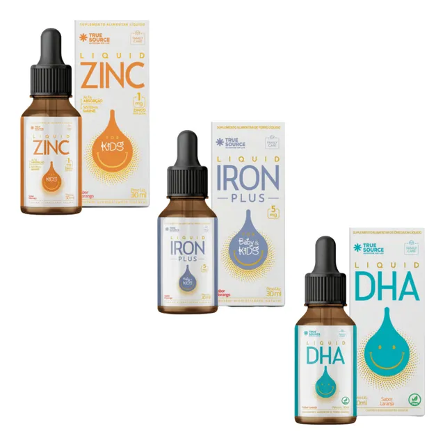 Kit Family Care Zinco + Iron Plus + Liquid Dha - True Source