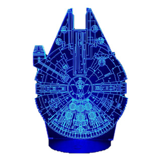 Lámpara Led 3d Halcón Milenario Star Wars Ubs Touch +control Lámpara Led 3d Halcón Milenario Star Wars Ubs Touch +control