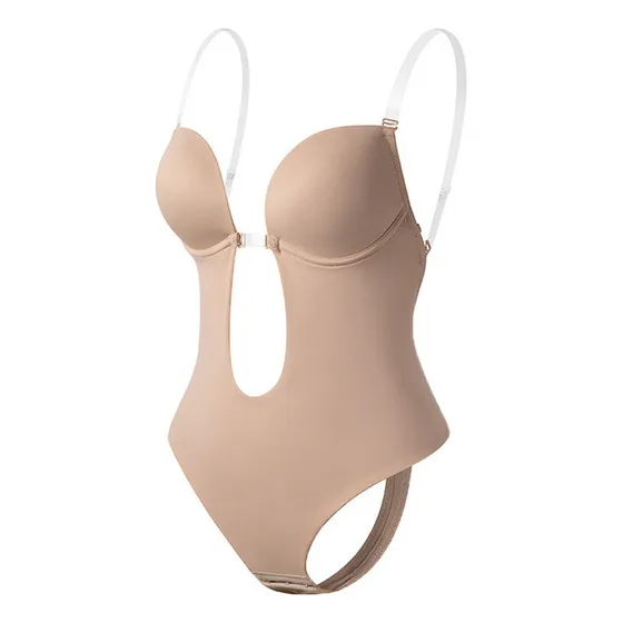 Az. Body Sin Tirantes Con Cuello En V Y Espalda Descubierta