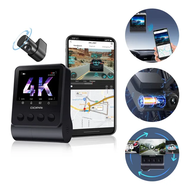 Ddpai Z50 Gps Camera Para Carro 4k Dual-channel Preto