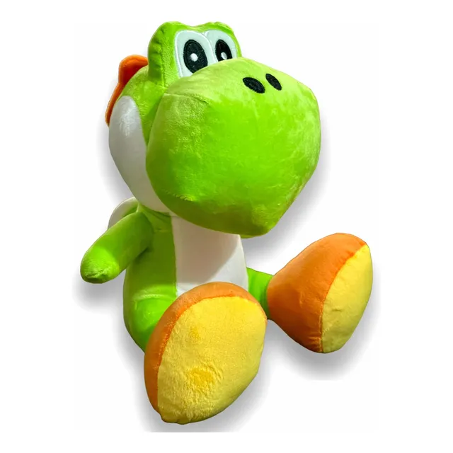 Peluche Yoshi Grande 35cm Mario Bross + 3 Globos + Moño