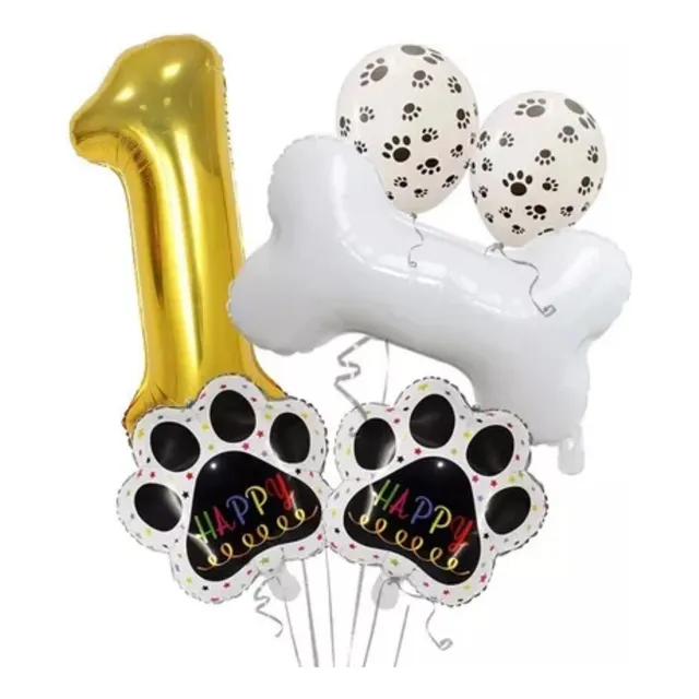 Pack De 15 Globos Para Cumpleaños Con  Número Y Hueso 80cm