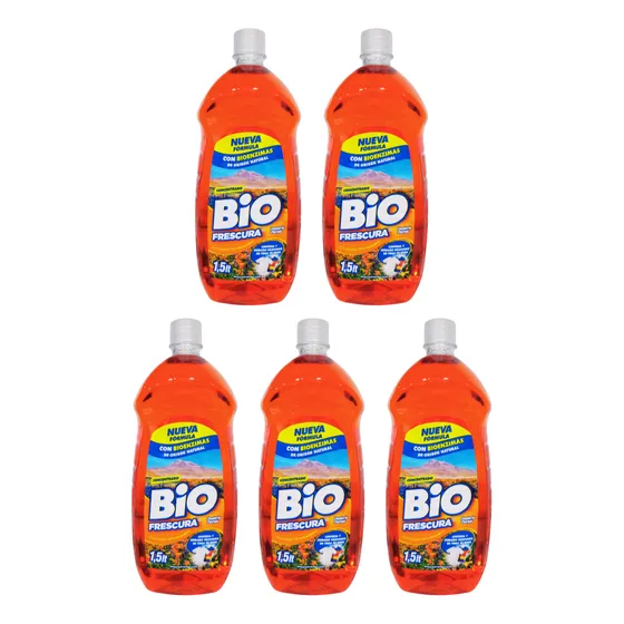 Pack 5 Detergente Liquido Bio 1.5lt Aroma Desierto Florido