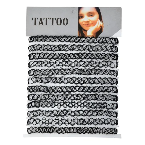 (bk) Gargantillas Con Tatuajes Elásticos Hippie Vintage Elas